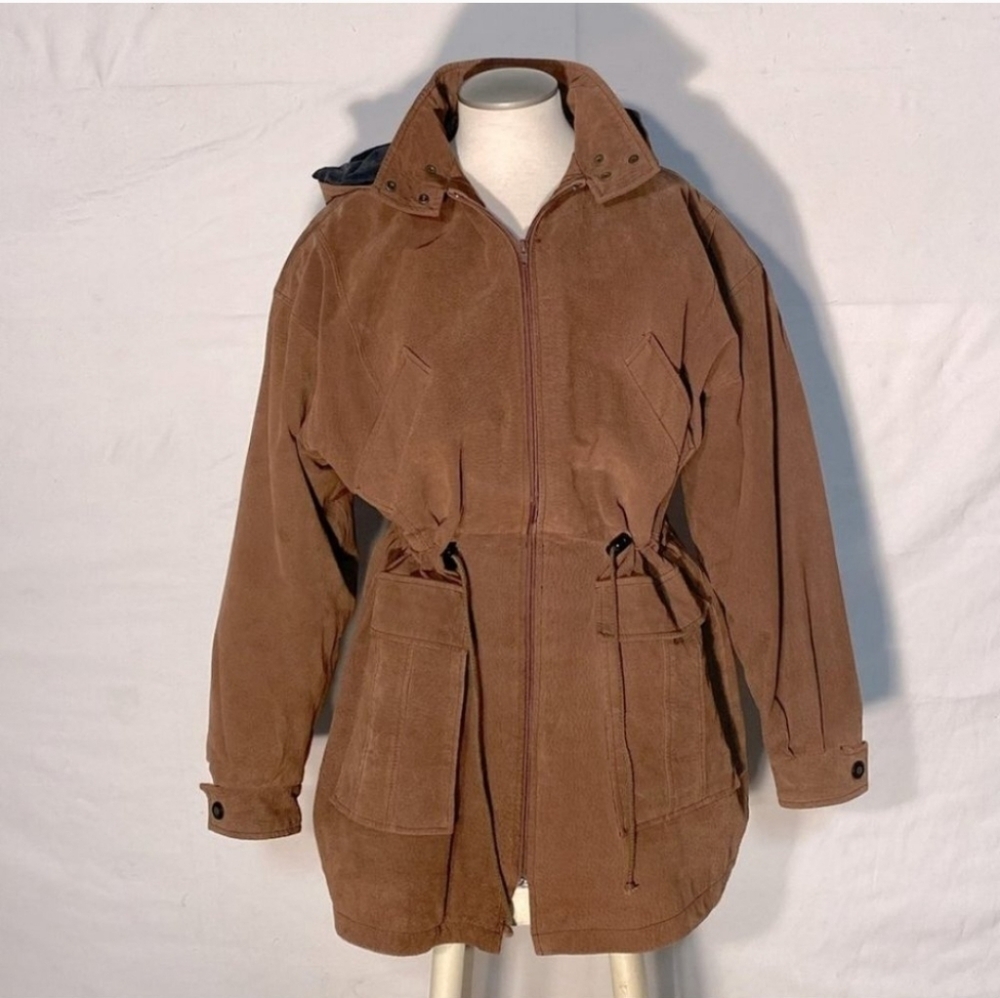 Vintage Cosa Nova Long Brown Leather Coat L